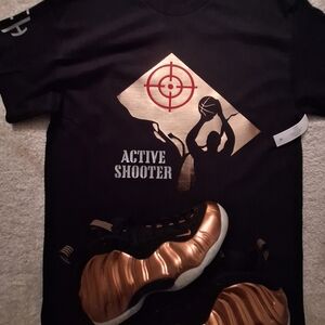 Men's Active Shooter Graphic Short Sleeve Tee - Black & Metallic Copper